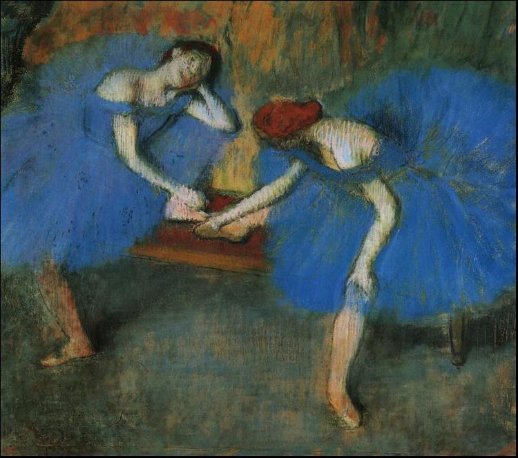Edgar Degas Two Dancers in Blue China oil painting art